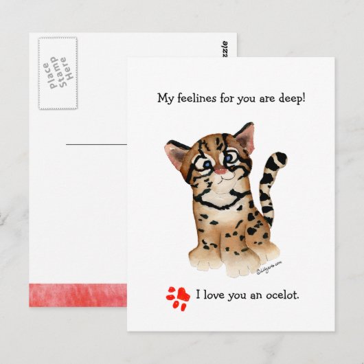 Mijn vrienden zijn diep van de ocelot Kaart (Voorkant / Achterkant)