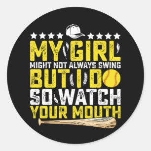 Mijn vriendin hoeft misschien niet altijd te swing ronde sticker
