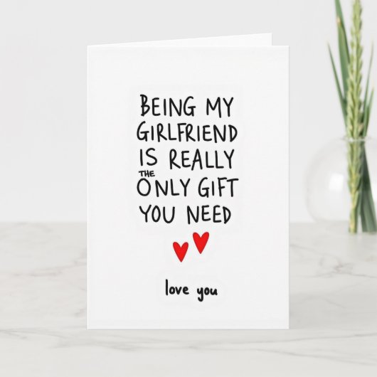 Mijn Vriendin Is De Cadeaubon Kaart (Voorkant)