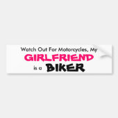 Mijn Vriendin is een Bumpersticker van Biker (Voorkant)