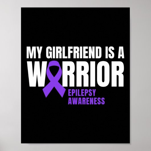 Mijn Vriendin is een Warrior Epilepsy Awareness Pu Poster (Voorkant)