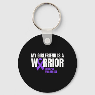 Mijn Vriendin is een Warrior Epilepsy Awareness Pu Sleutelhanger