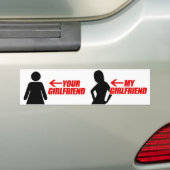 MIJN VRIENDIN IS HETER DAN DE JOUWE BUMPERSTICKER (Op auto)