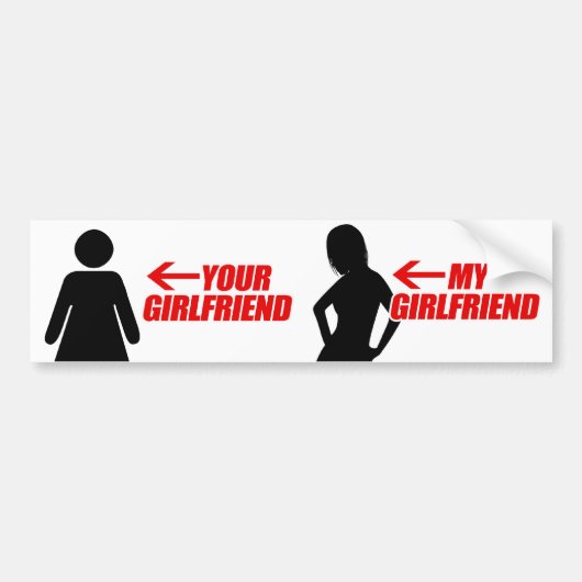 MIJN VRIENDIN IS HETER DAN DE JOUWE BUMPERSTICKER (Voorkant)
