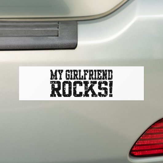 Mijn Vriendin Rocks Bumpersticker (Op auto)