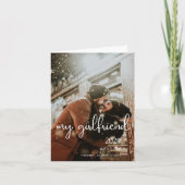 Mijn Vriendin Vrolijk Kerstwensen Vakantiefoto Kaart (Voorkant)