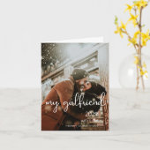 Mijn Vriendin Vrolijk Kerstwensen Vakantiefoto Kaart (Gele Bloem)