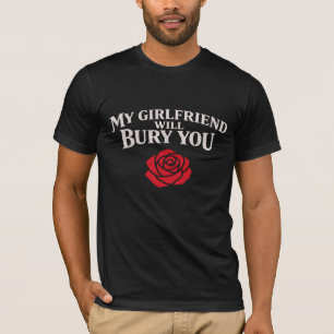 Mijn vriendin zal je begraven Gotische Roos T-shirt