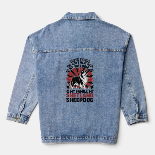 Mijn vrijheid, mijn familie, mijn Shetland Denim Jacket (Achterkant)