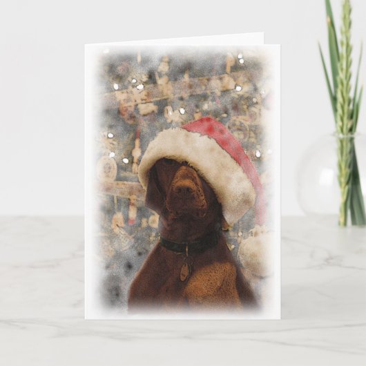 Mijn Vrolijke Kerstmis Vizsla Feestdagen Kaart (Voorkant)