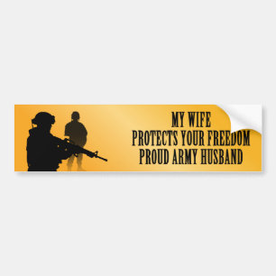 Mijn vrouw beschermt uw vrijheid (legerechtgenoot) bumpersticker