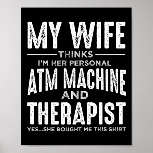 Mijn vrouw denkt in haar persoonlijke geldautomaat poster (Voorkant)