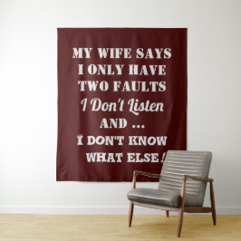 Mijn vrouw en mijn fouten wandkleed