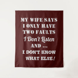 Mijn vrouw en mijn fouten wandkleed