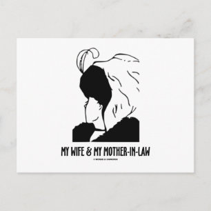 Mijn vrouw en mijn schoonmoeder (optische illusie) briefkaart