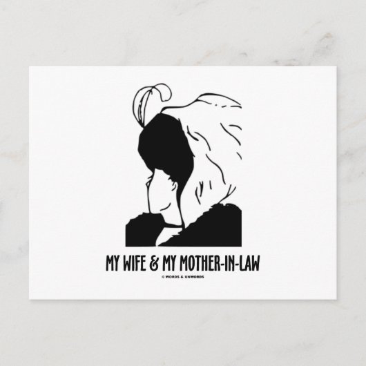 Mijn vrouw en mijn schoonmoeder (optische illusie) briefkaart (Voorkant)