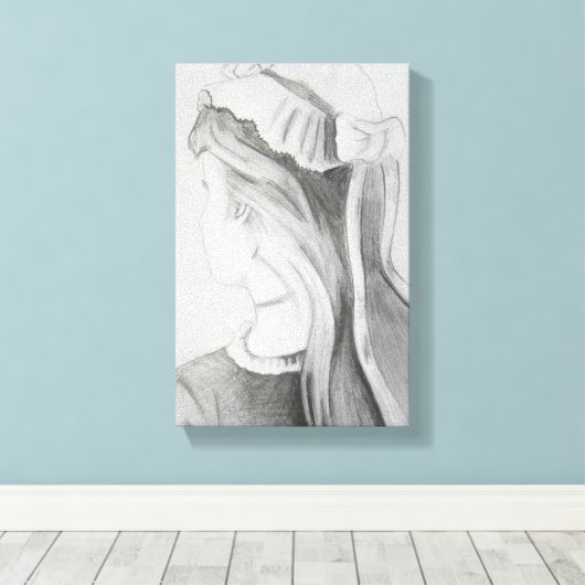 Mijn vrouw en mijn schoonmoeder optische illusie canvas afdruk (Insitu (Houten vloer))