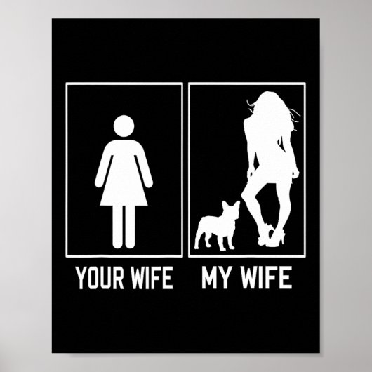 Mijn vrouw Franse Bulldog Fun Frenchie voor echtge Poster (Voorkant)