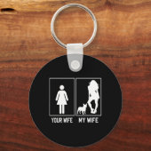 Mijn vrouw Franse Bulldog Fun Frenchie voor echtge Sleutelhanger (Voorkant)