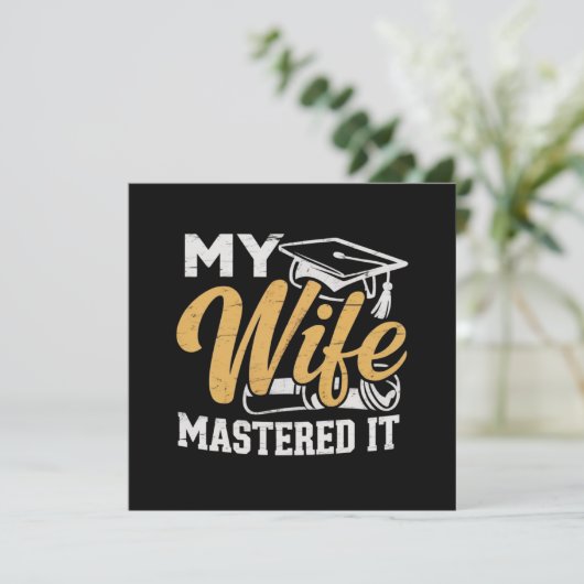 Mijn vrouw heeft het onder de knie Afstudeer Maste Kaart (Staand voorkant)