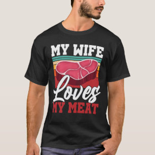 Mijn vrouw houdt van mijn vlees BBQ grillen liefhe T-shirt