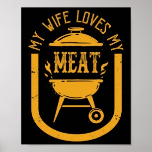 Mijn vrouw houdt van mijn vlees grappige woordgril poster