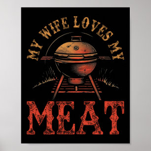 Mijn vrouw houdt van mijn vlees grappige woordgril poster