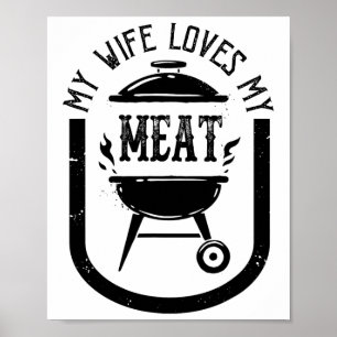 Mijn vrouw houdt van mijn vlees grappige woordgril poster