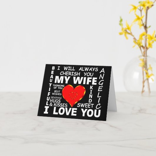 Mijn vrouw ik hou van jou kaart (Gele Bloem)