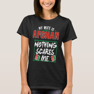 Mijn vrouw is Afghaanse vlag op het gebied van het T-shirt