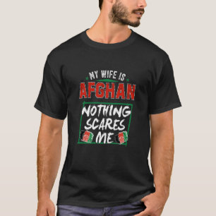 Mijn vrouw is Afghaanse vlag op het gebied van het T-shirt