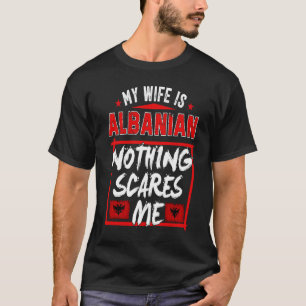 Mijn vrouw is Albanees erfgoed, vlag pr T-shirt