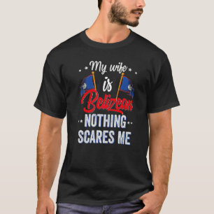 Mijn vrouw is Belizean Belize, vlag Sou T-shirt