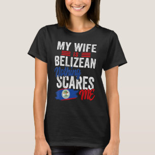 Mijn vrouw is Belizean Belize, vlag Sou T-shirt
