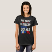 Mijn vrouw is Belizean Belize, vlag Sou T-shirt (Voorkant volledig)