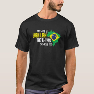 Mijn vrouw is Braziliaans erfgoed, vlag Hu T-shirt