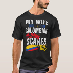 Mijn vrouw is de Colombiaanse vlag van het erfgoed T-shirt