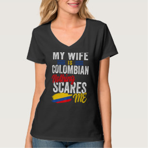 Mijn vrouw is de Colombiaanse vlag van het erfgoed T-shirt