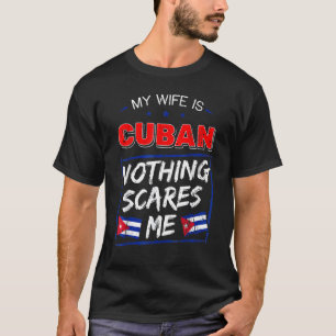 Mijn vrouw is de Cubaanse Republiek Cuba Roots Fla T-shirt