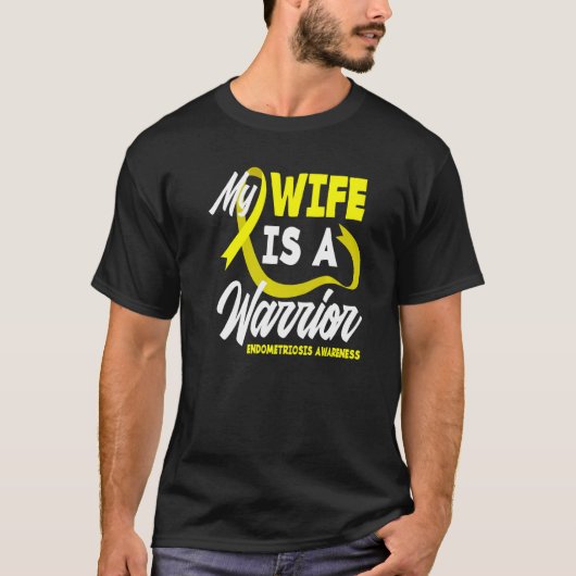 Mijn vrouw is een geelribbon endometriose A T-shirt (Voorkant)
