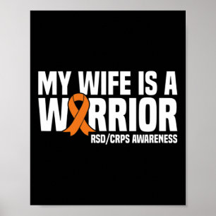 Mijn vrouw is een krijger Sinaasappel lint RSDCRPS Poster