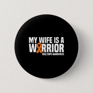 Mijn vrouw is een krijger Sinaasappel lint RSDCRPS Ronde Button 5,7 Cm