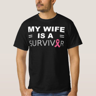 Mijn vrouw is een overlevende - borstkankerbewuste t-shirt