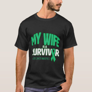 Mijn vrouw is een overlevende van leverkanker bewu t-shirt