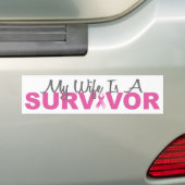 Mijn vrouw is een overlevende vrouw (borstkankerro bumpersticker (Op auto)
