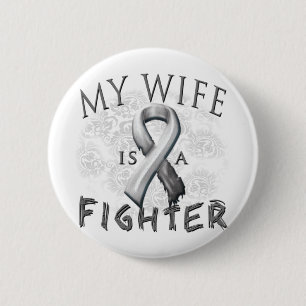 Mijn vrouw is een vechtgrijs vrouw ronde button 5,7 cm