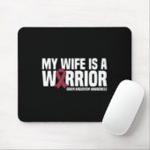 Mijn vrouw is een Warrior Brain Aneurysm Awareness Muismat (Met muis)