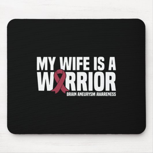 Mijn vrouw is een Warrior Brain Aneurysm Awareness Muismat (Voorkant)