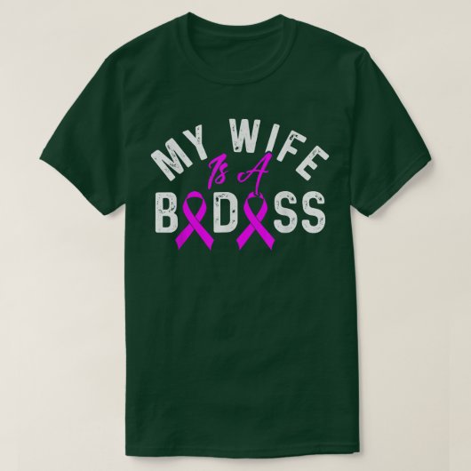 Mijn vrouw is een ziekte die borstkanker herkent t-shirt (Design voorkant)