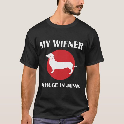 Mijn vrouw is enorm in Japan Dachshund T-shirt (Voorkant)